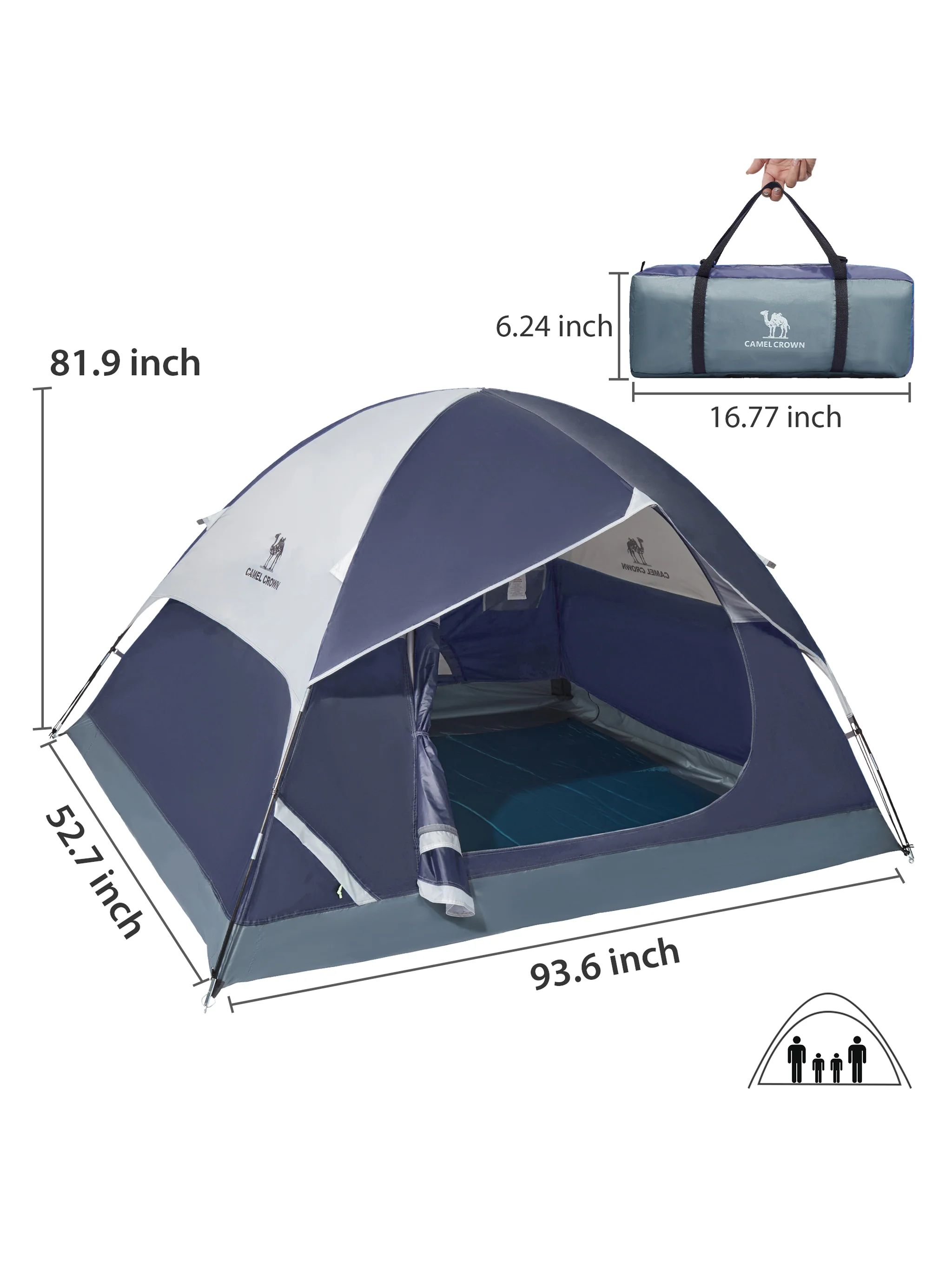 4-Person Ventilated Dome Camping Tent - Image 3